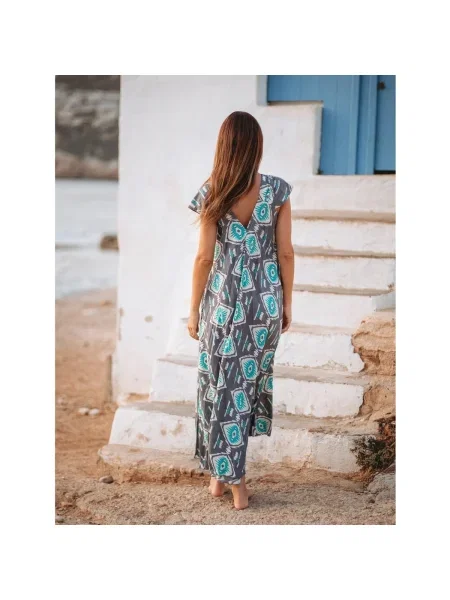 Oblekové maxi šaty Isla Bonita By Sigris po kolená modrá