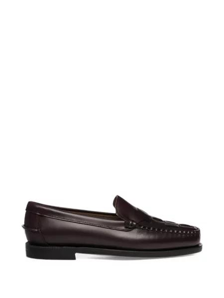 Loafersy Sebago skórzane plecione brązowe
