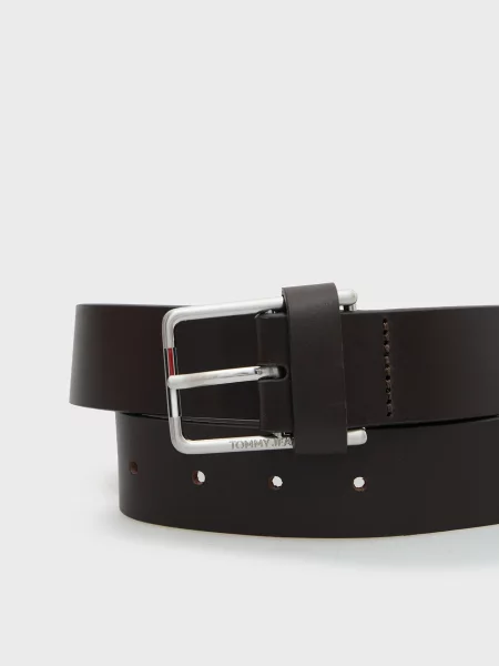 Шкіряний ремінь Tommy Jeans коричневий