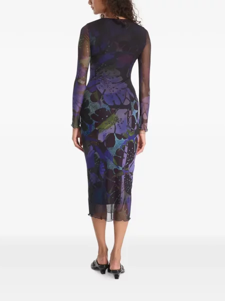 Rochie midi Desigual cu model floral cu imagine violet