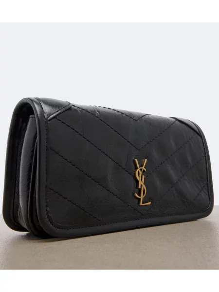 Colier Saint Laurent din piele negru