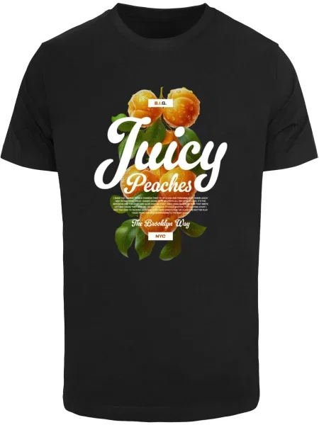 Mister Tee Tricou Delicious Peaches verde închis / portocaliu închis / negru alb