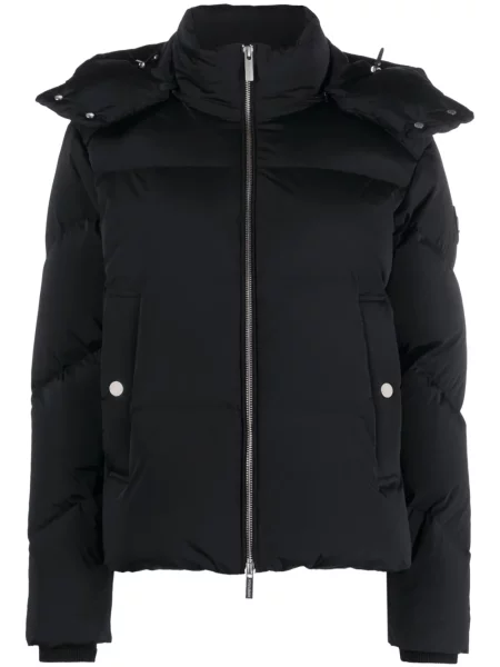 Geacă cu puf Woolrich cu glugă negru