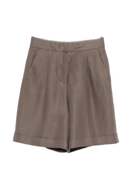 Pantaloni scurți Peserico plisate maro