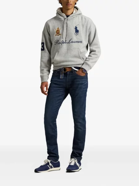 Șapcă Polo Ralph Lauren cu două rânduri de nasturi de in în carouri albastru