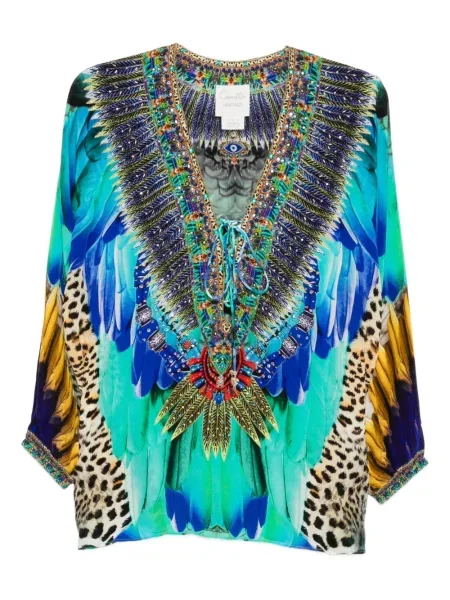 Bluză Camilla cu imagine albastru