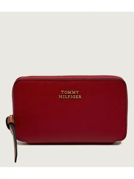 Tommy Hilfiger Pénztárca Th Leather Med Za Wallet piros