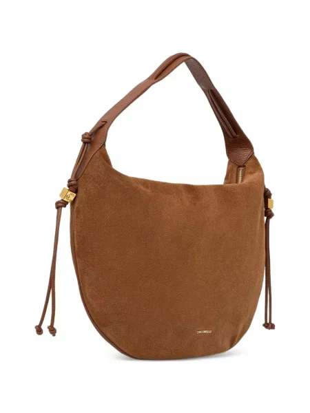 Τσάντα shopper Coccinelle σουέτ με σχέδιο καφέ