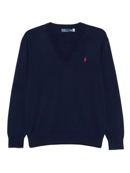 Kostkovaná košile Polo Ralph Lauren s výšivkou s výstřihem do v modrá