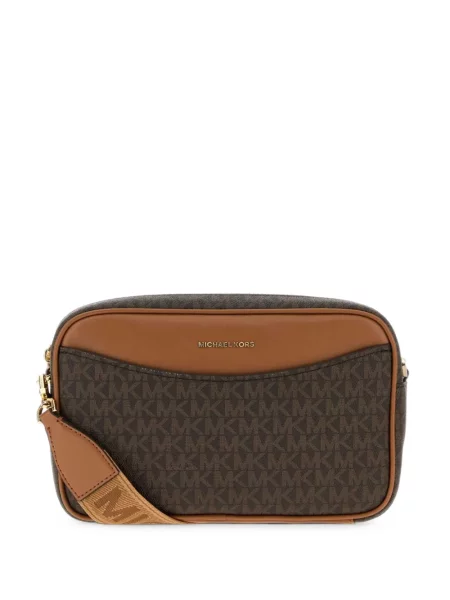 Geanta crossbody Michael Michael Kors din piele cu autograf maro