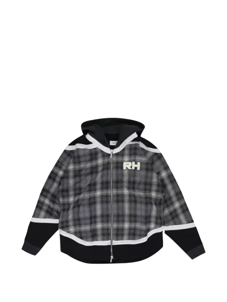 Hanorac cu glugă Rhude în carouri negru