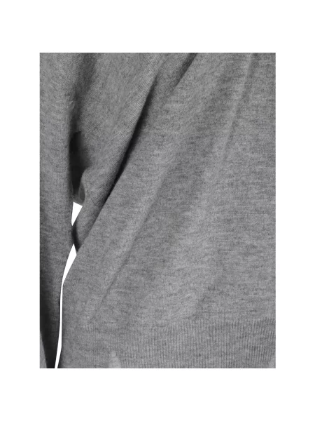 Sweter Stella Mccartney z przetarciami z wełny merino szary