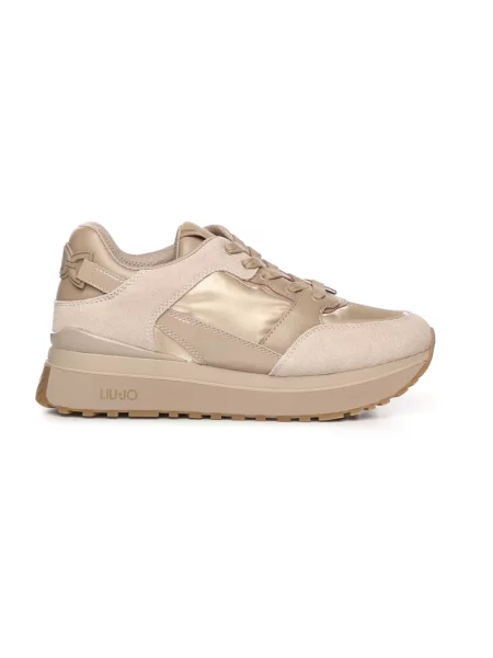 Sneakersy Liu Jo skórzane na platformie beżowe