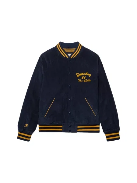Superdry & Co Geacă de primăvară-toamnă VARSITY marin / galben curry albastru