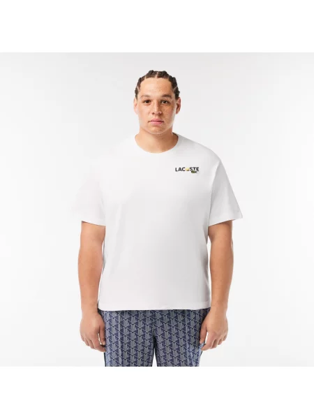 Lacoste футболка чоловіча з принтом біла