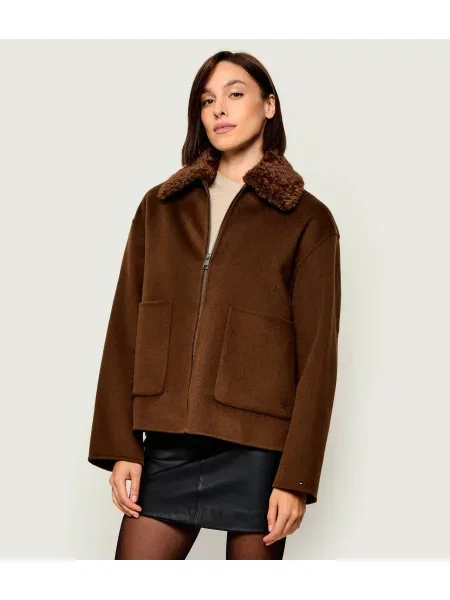 Tommy Hilfiger De lână geacă | shearling maro