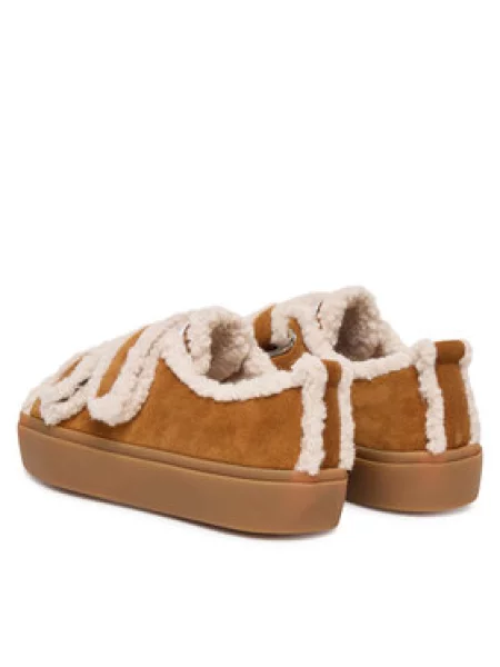 Inuikii Tenisice Shearling Low Velcro smeđa