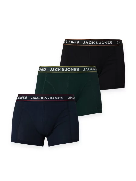 JACK & JONES Boxeri JACMAX bleumarin / verde închis negru