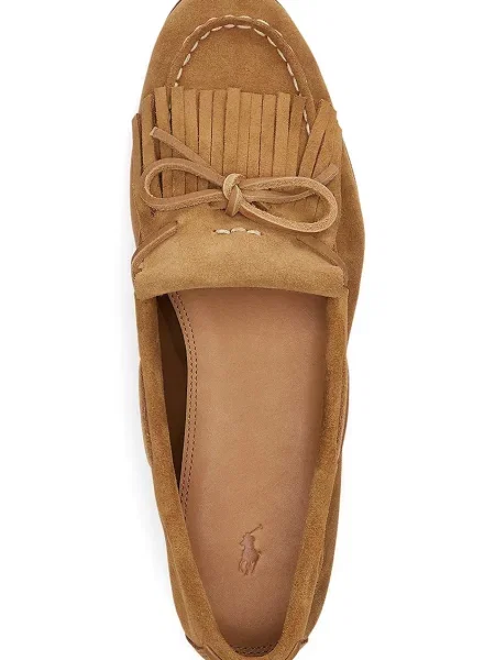 Кожаные мокасины Polo Ralph Lauren без косточек бежевые