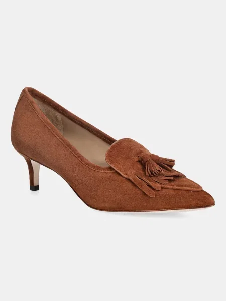 Pantofi cu toc Lauren Ralph Lauren din piele maro