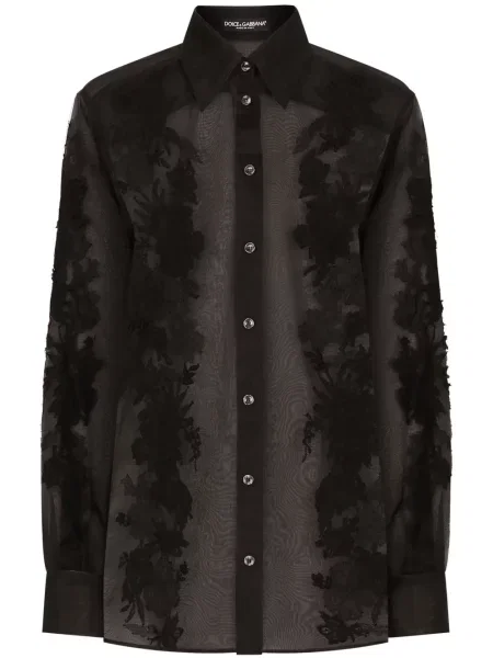 Jedwabna koszula Dolce And Gabbana czarna