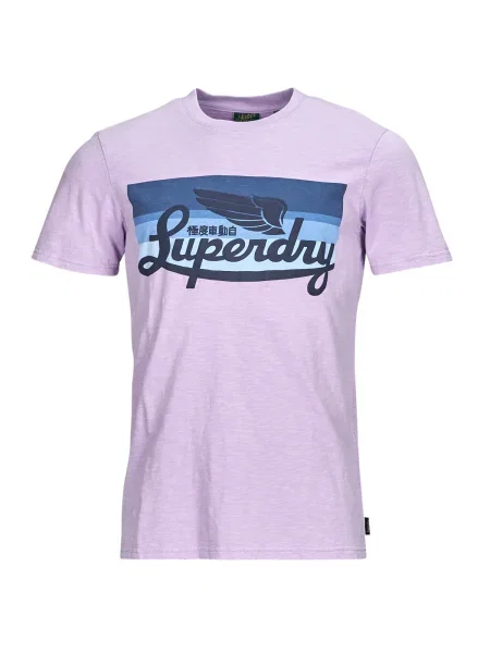 Cămașă Superdry cu dungi cu autograf