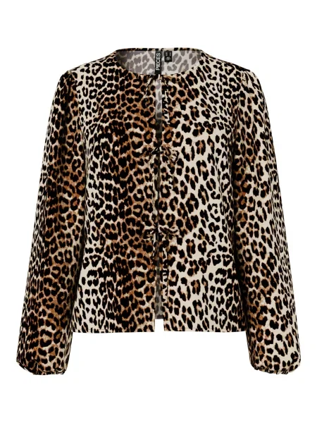 PIECES Bluză PCTIFFANY maro caramel / maro cappuccino negru