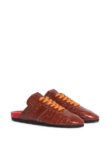 Fotbal chiloți Marni din piele slip-on maro