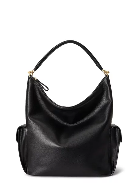 Kožená kabelka Lauren Ralph Lauren černá