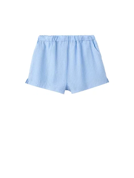 MANGO Pantaloni Belize albastru deschis alb