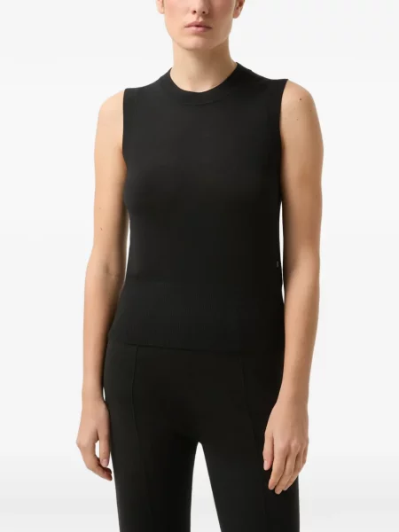 Top Bogner fără mâneci tricotate negru