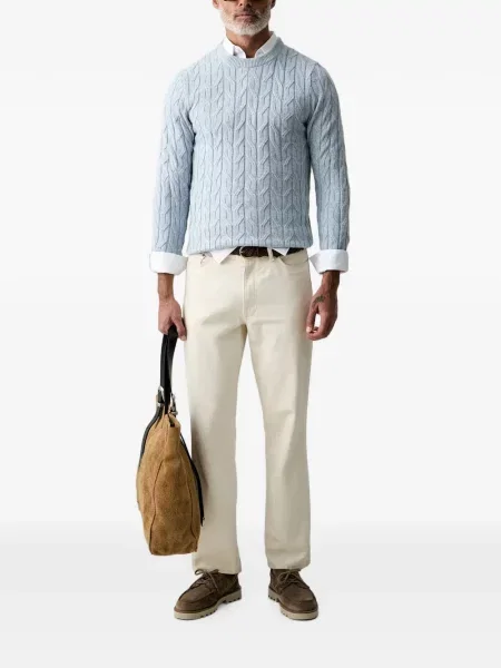Pulover Hackett London cu decolteu rotund albastru