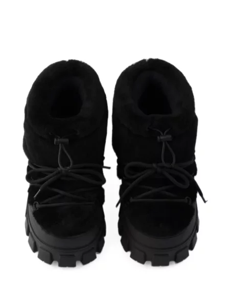 Botine Prada din piele de oaie negru