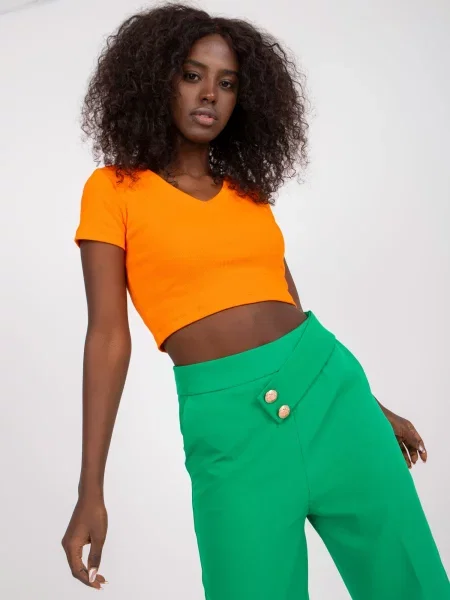 Pantaloni Fashionhunters elegante verde