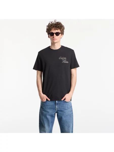 Tričko Calvin Klein Jeans Ss Eu Calvin Klein Resrt Graphic Tee Black M černé