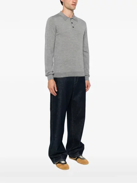 Lung tricou polo Lanvin gri