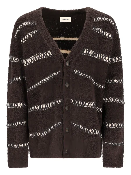 Bukiecik kardigan Atomo Factory w paski brązowy