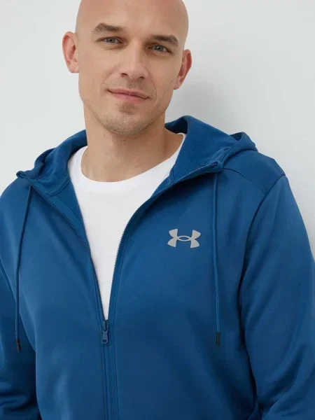 Tepláková mikina Under Armour tmavomodrá s kapucí vínová