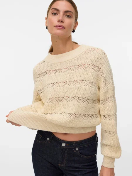 VERO MODA Pulover VMLONA' bej