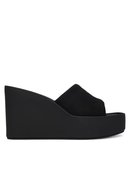 Calvin Klein Šlepetės Wedge 70 Sndl Canv Mg juoda