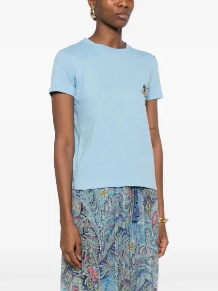 Tricou Etro cu imagine cu model paisley albastru