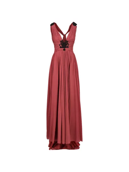 Rochie maxi Marco Gabrielli Atelier cu mărgele roșu