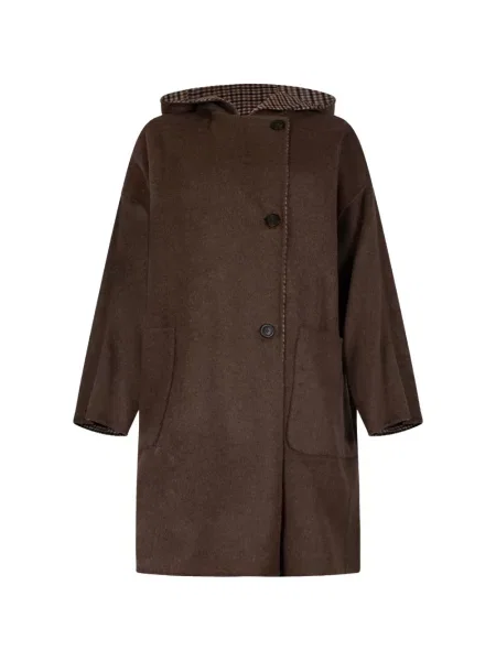 Palton Weekend Max Mara cu glugă maro