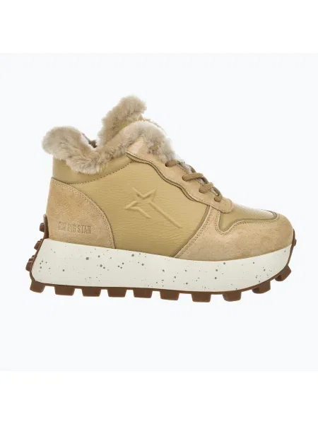 Кожаные ботильоны Big Star Shoes на платформе бежевые