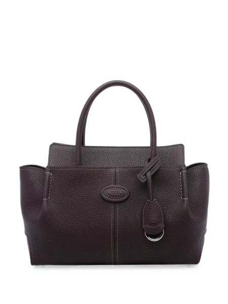 Geantă shopper Tod's din piele cu autograf maro