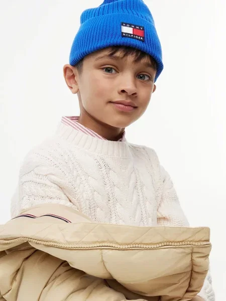 Tommy Hilfiger шапка beanie за деца от синьо