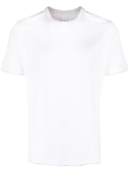 Tricou Eleventy cu decolteu rotund alb
