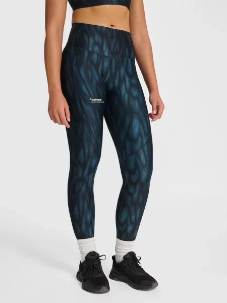 Legginsy Hummel AOP Hiit Intensity niebieskie