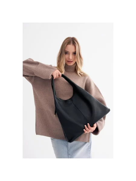 Сумка-шопер шкіряна Estro чорна