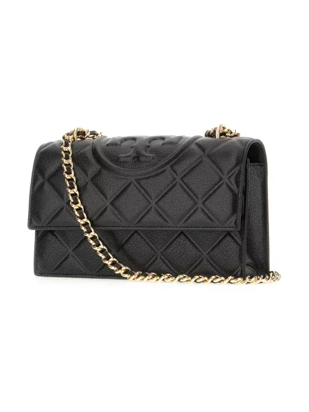 Tory Burch torebka skórzana Fleming czarny